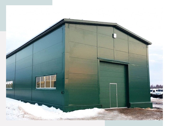 Двускатные ангары в Кимрах